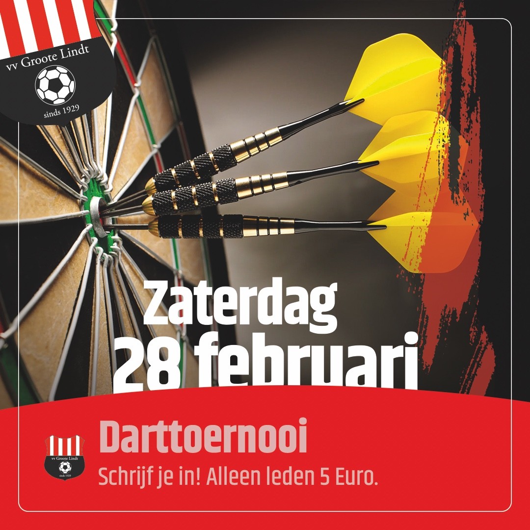 Darttoernooi 28 februari