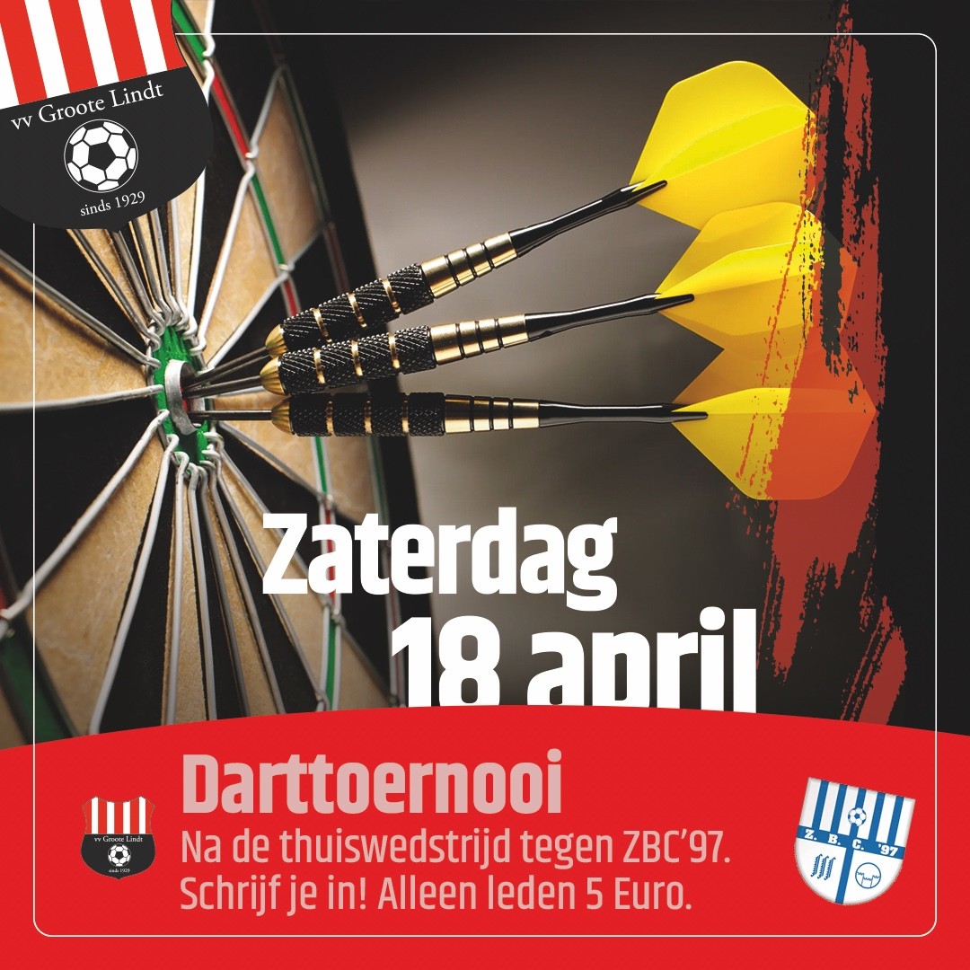 Darttoernooi 18 april